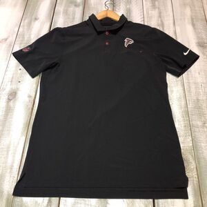 Atlanta Falcons Nike NFL Polo Shirt Mens M On Field Apparel Dri-Fit Black
